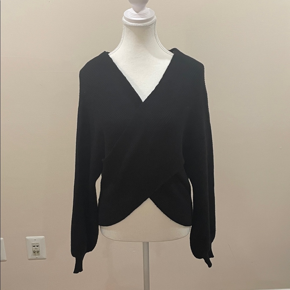 Forever 21 Black Wrap Sweater